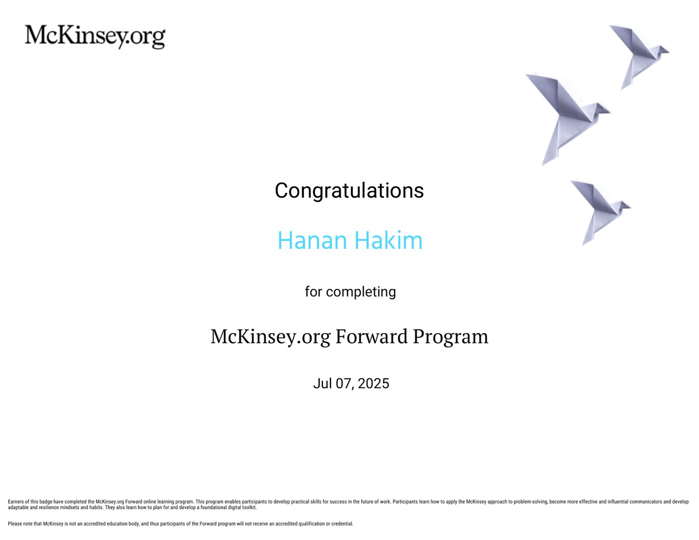 McKinsey Forward Programme